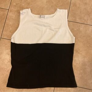 Petite Sophisticate Black and White Tank Top